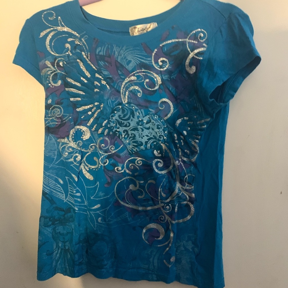 Twisted Country Blue Y2K Top